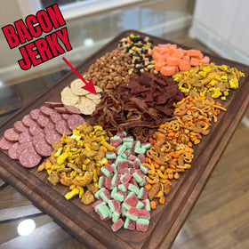 RunninWild maple bacon jerky glaze with maple syrup detail