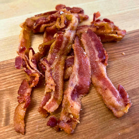 RunninWild maple bacon jerky USA-made badge emphasizes small-batch quality