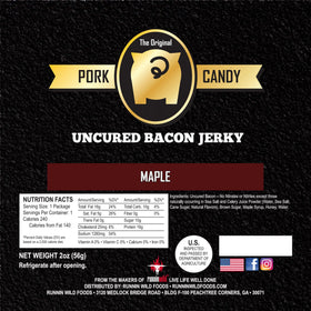 RunninWild maple bacon jerky snack-time ready bites for on-the-go