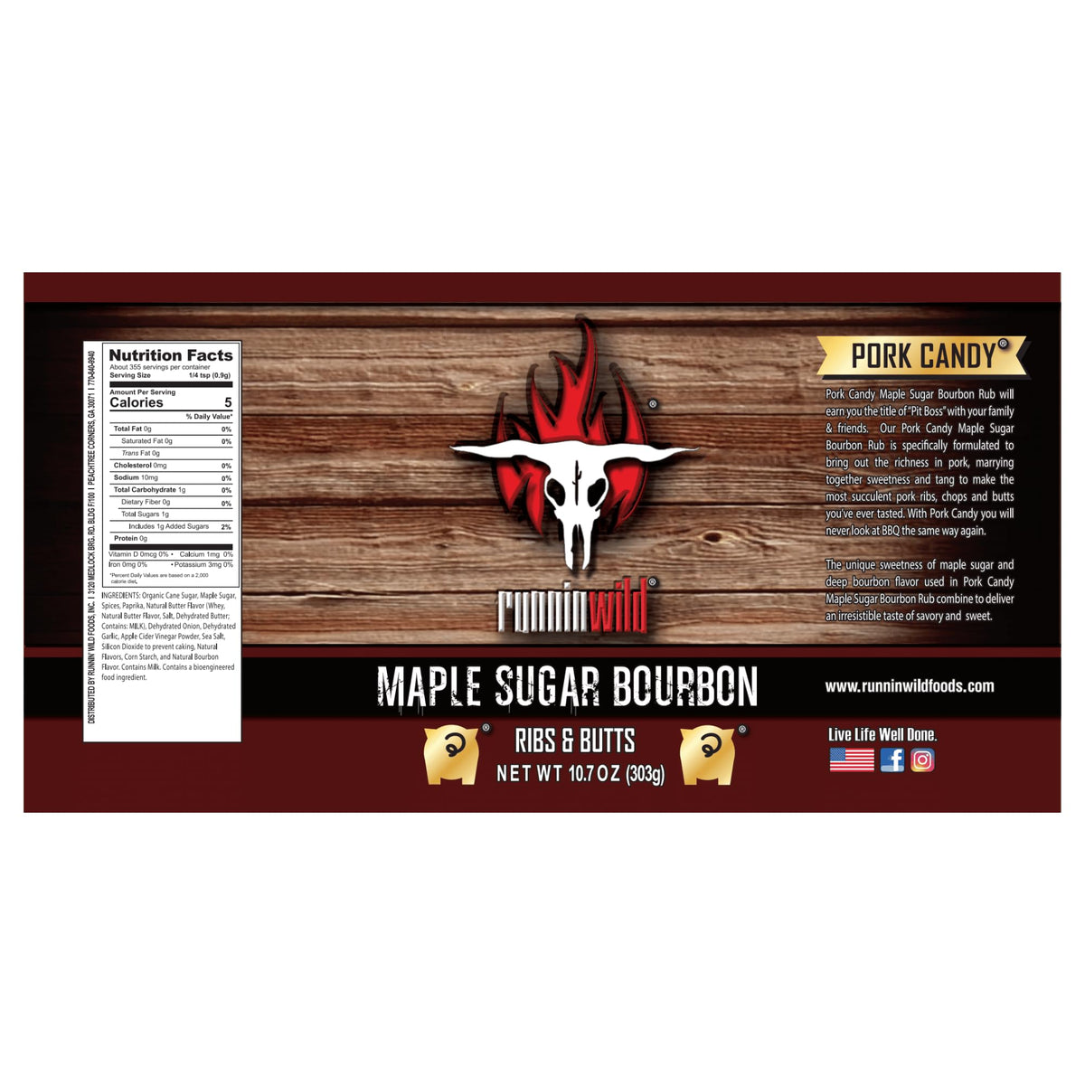RunninWild maple bourbon rub delivers tender juiciness on cooked pork