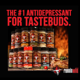 RunninWild maple bourbon rub on grill setup with rising aroma
