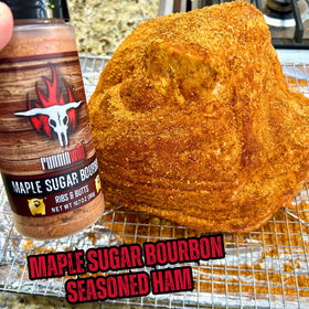 RunninWild maple bourbon rub pork shoulder ready for slow cook