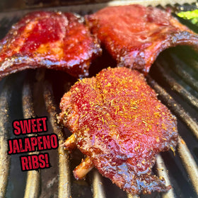 RunninWild Sweet Jalapeno seasoning on grilled salmon.