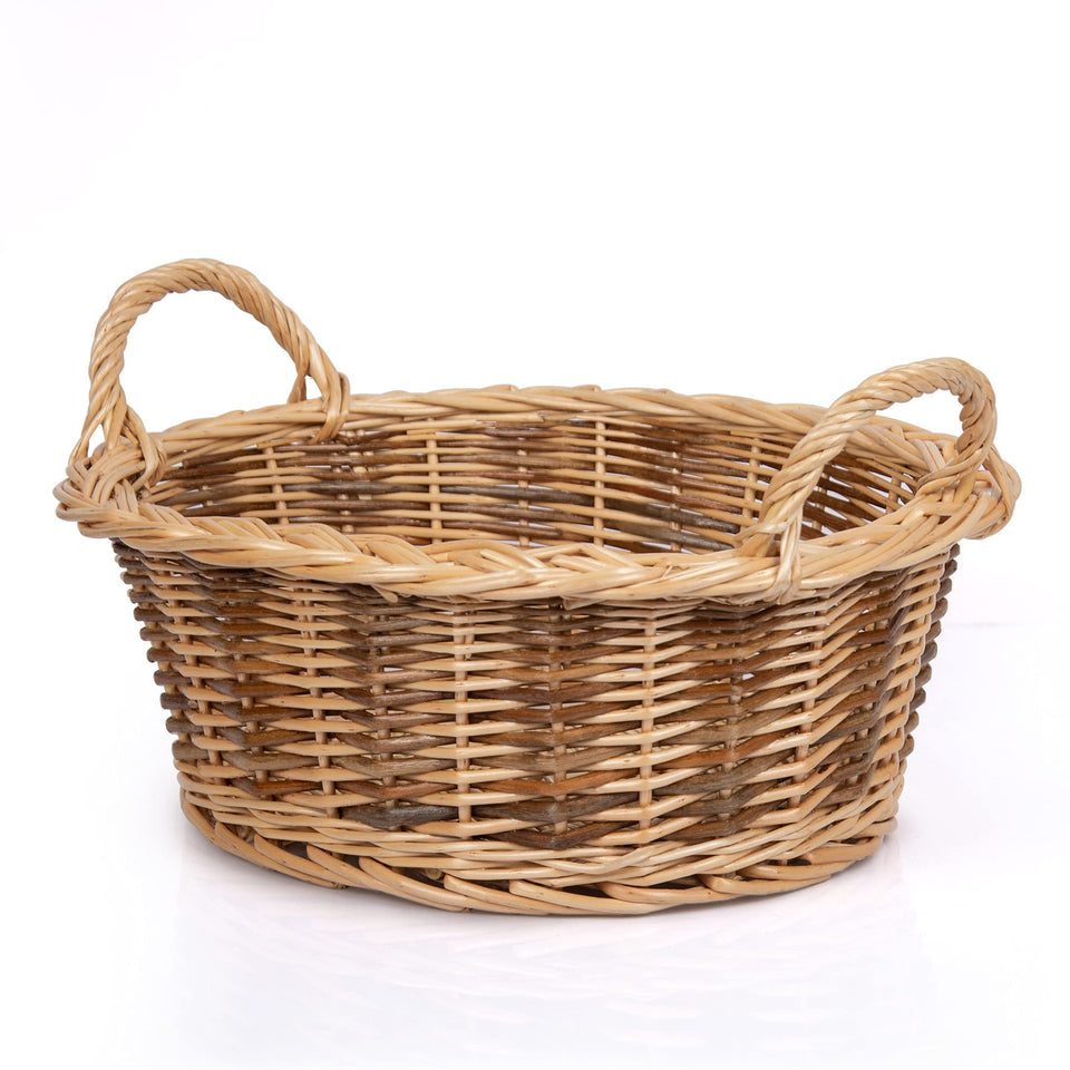 RURALITY small empty gift basket with handle, ready for personalized gifts.