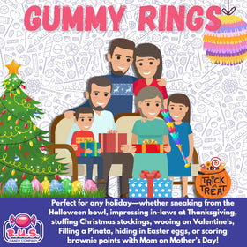 R.U.S. Candy Apple Ring Gummies at a dessert bar showcase.