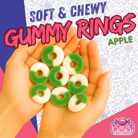 Apple Ring Gummies in a bowl for buffets and gatherings by R.U.S. Candy.