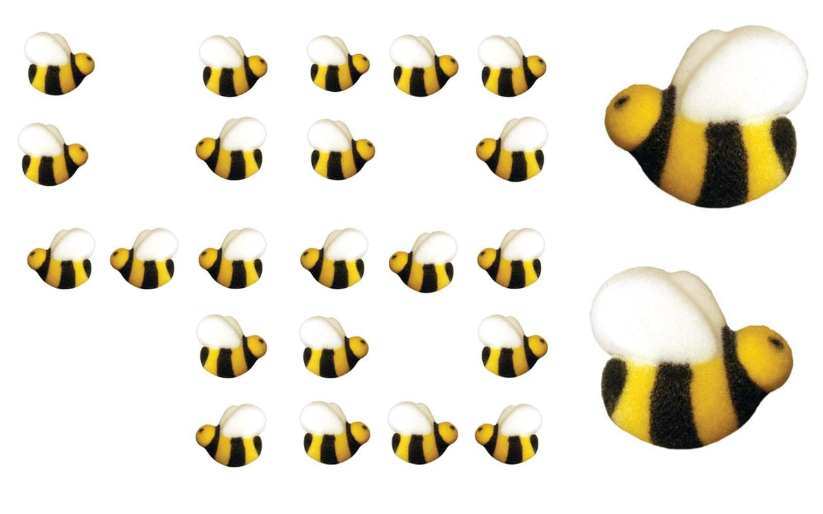 R.U.S. Candy 1-inch Bumble Bee decorations for cake toppers and edible accents.