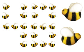 R.U.S. Candy 1-inch Bumble Bee decorations for cake toppers and edible accents.
