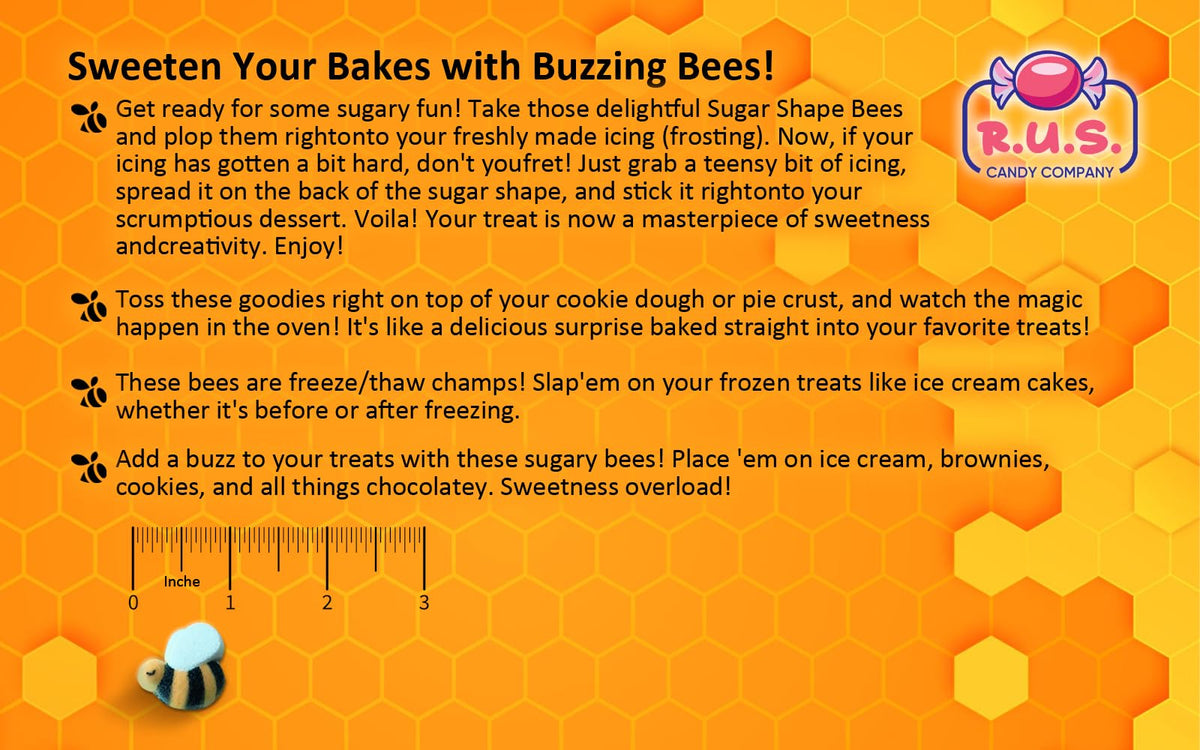 R.U.S. Candy bees bring whimsical charm to garden party desserts.