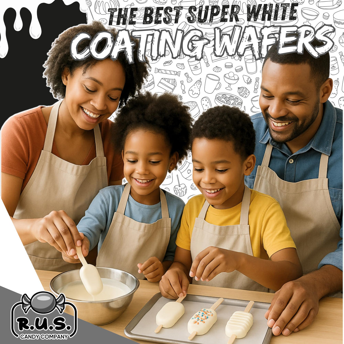 R.U.S. Candy melts used to create cake pops with a glossy finish.