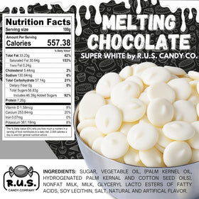 R.U.S. Candy white melts for dipping strawberries with smooth coating.