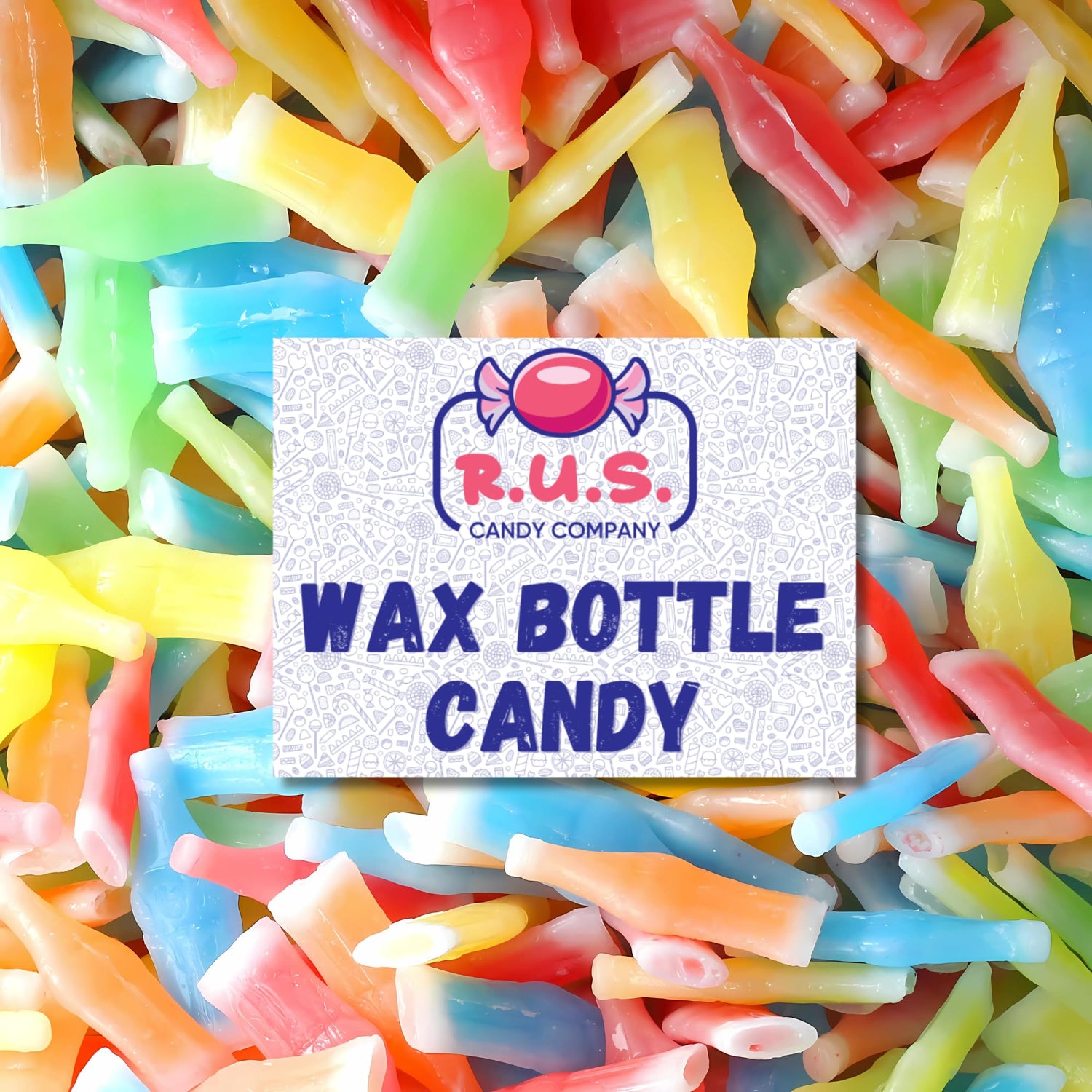 R.U.S. Candy wax bottle lemon, nostalgic party snack.