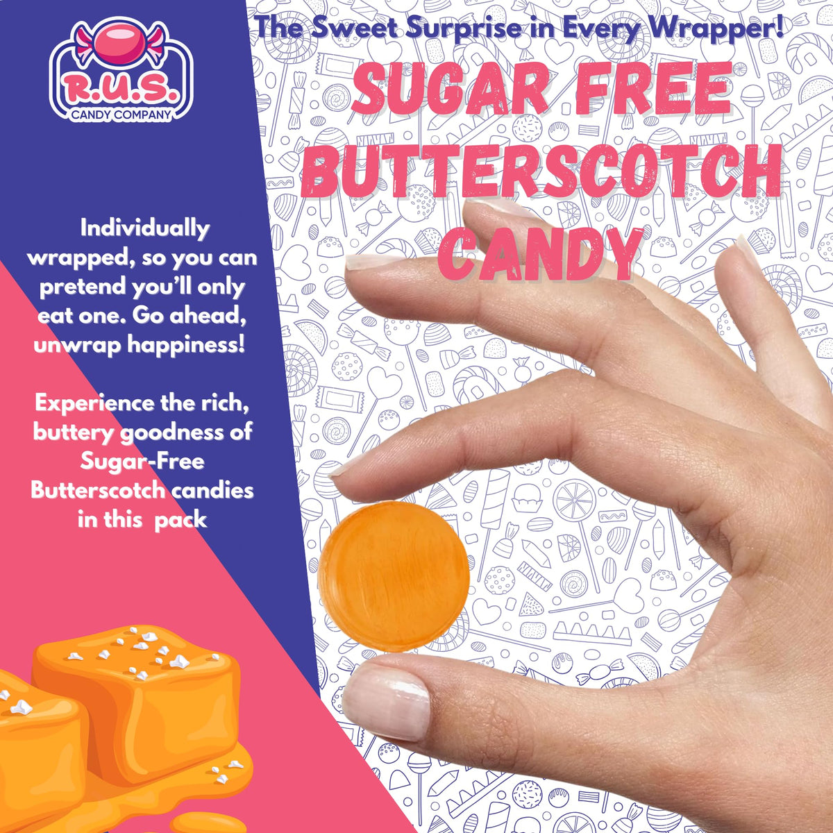 R.U.S. Candy butterscotch creamy texture close-up emphasizing rich flavor