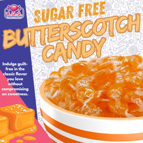R.U.S. Candy individually wrapped sugar-free butterscotch pieces ideal for on-the-go freshness