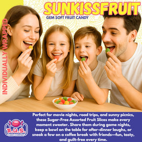 SunKissFruit Gems sugar crystal coating adds color to desserts