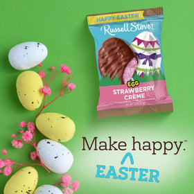 Creamy milk chocolate surrounds a strawberry creme center for a smooth bite.