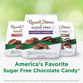 Russell Stover crispy caramel delights offering a crunchy contrast in every bite