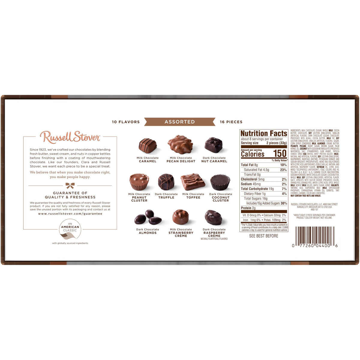 Russell Stover dark chocolate almonds close-up, bold crunch and aroma.