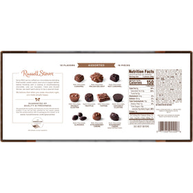 Russell Stover dark chocolate almonds close-up, bold crunch and aroma.
