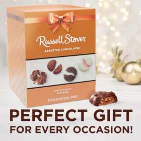 Dark chocolate mint patty with fluffy mint crème for a refreshing bite by Russell Stover.