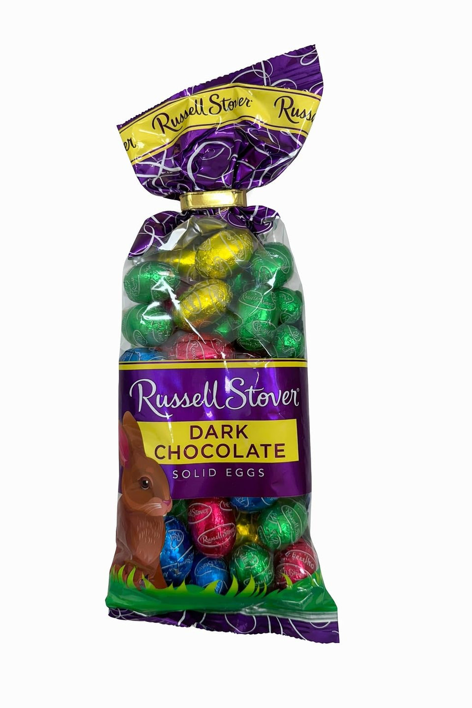 Russell Stover dark chocolate Easter eggs bag 9 oz front view, ideal for gifting.