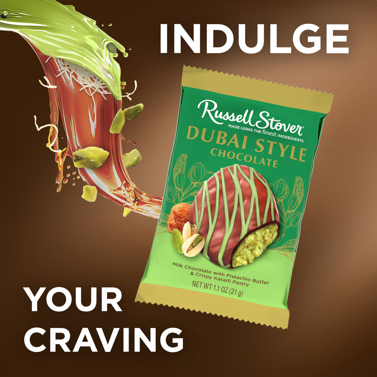 Pack of 18 Russell Stover Dubai Style pistachio bars