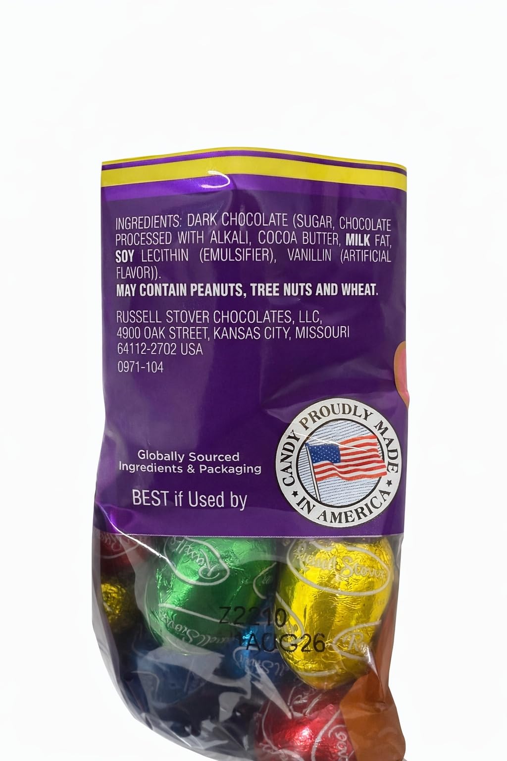 Individually wrapped Russell Stover Easter eggs for freshness and sharing.