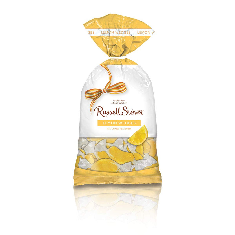 Russell Stover Lemon Wedges sugar-free lemon candy in a 12 oz bag for on-the-go snacking