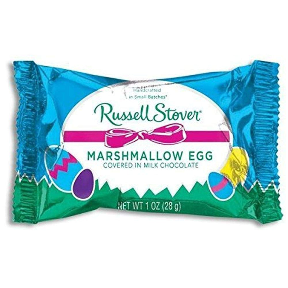 Russell Stover milk chocolate marshmallow egg, ideal for Easter sharing and gifting