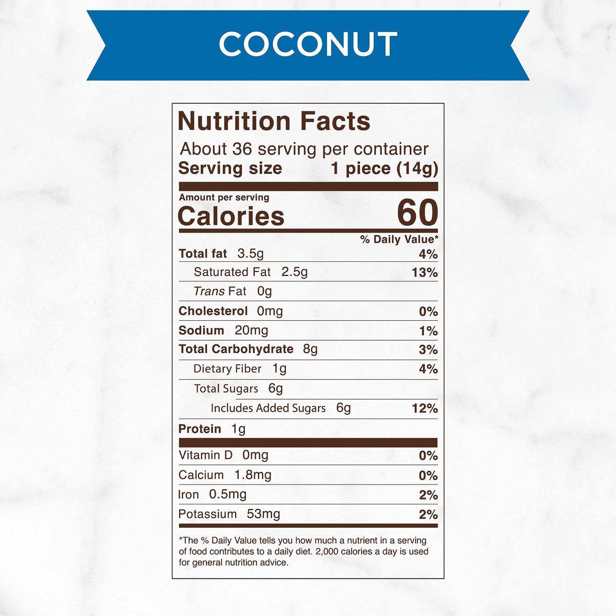 Dark chocolate coconut filling offers a tropical flavor moment.