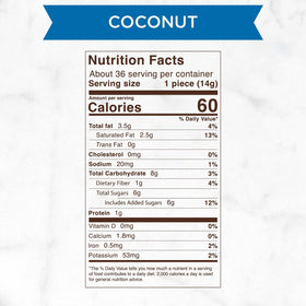 Dark chocolate coconut filling offers a tropical flavor moment.