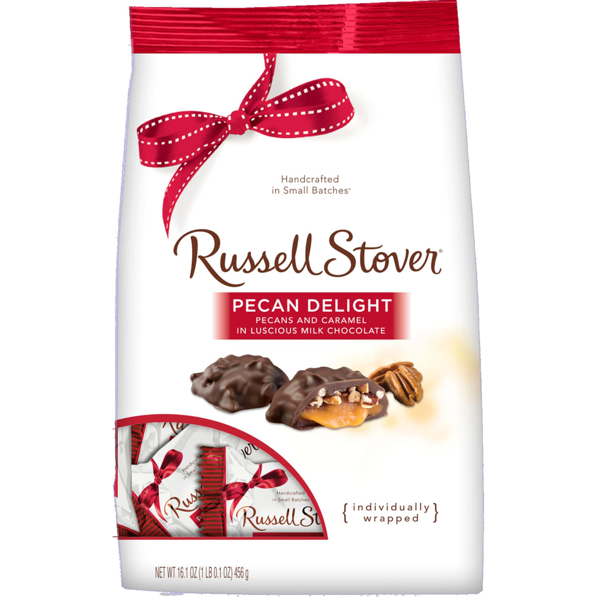 Russell Stover Pecan Delight bag ready for sharing at gatherings