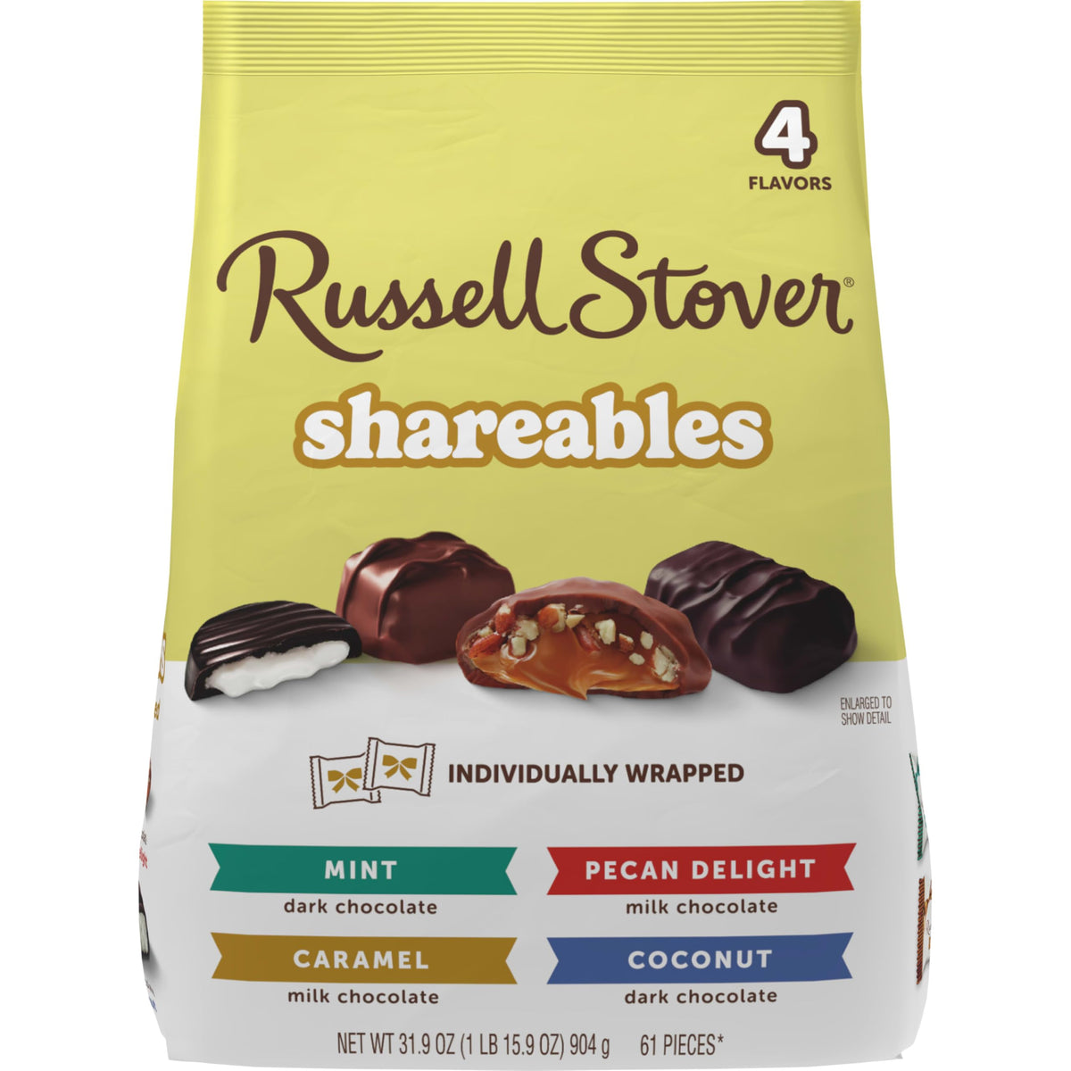 RUSSELL STOVER Shareables Individually Wrapped Chocolates—easy sharing and freshness with each wrap.