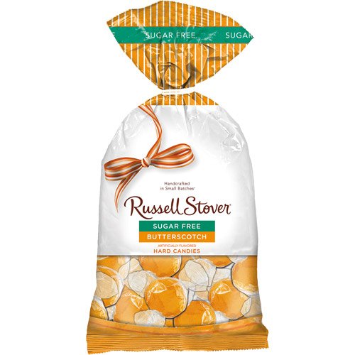Russell Stover Sugar Free Butterscotch bag, perfect for on-the-go guilt-free snacking.