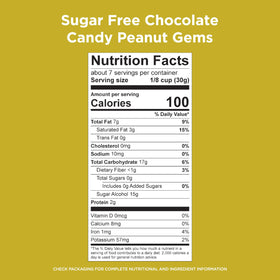 Russell Stover Sugar Free Peanut Gems 7.5 oz closeup of peanuts inside the candy.
