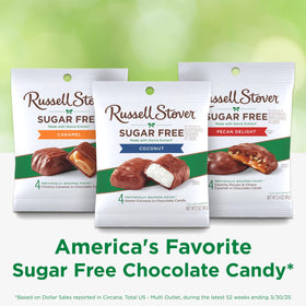 Russell Stover Sugar Free Coconut in Chocolate Candy single-serving portions ideal for sharing