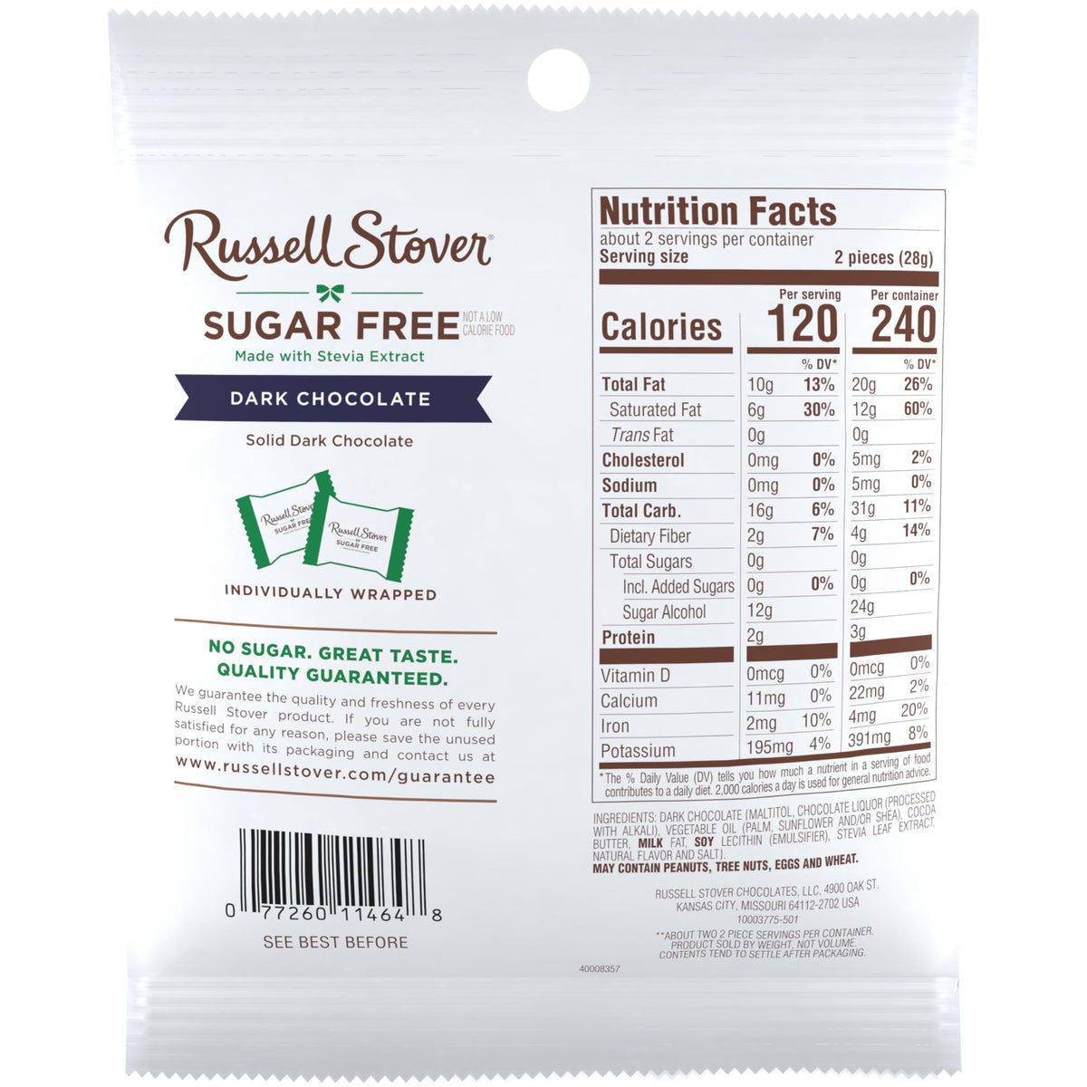 Pairs well with coffee as a refined sugar-free treat from Russell Stover.
