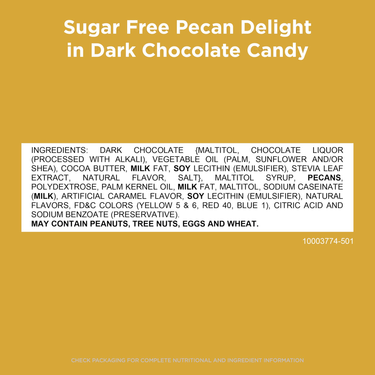 Spread of Russell Stover Sugar-Free wrappers for portability and sharing.