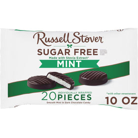 Russell Stover Sugar Free Mint Patties bag front for on-the-go snacking