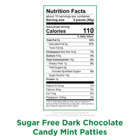 Russell Stover Sugar Free Mint Patties stevia-ingredient highlight for sugar-free enjoyment