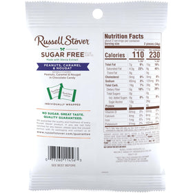 Russell Stover sugar-free peanut caramel nougat pack 10 for convenient family treat.