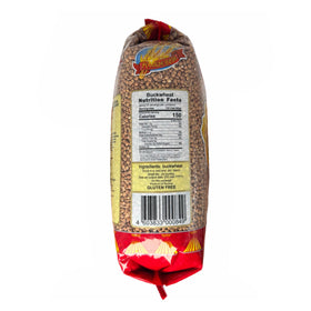 Russkoe Pole Buckwheat Groats cooked porridge in bowl, showcasing nutty aroma.