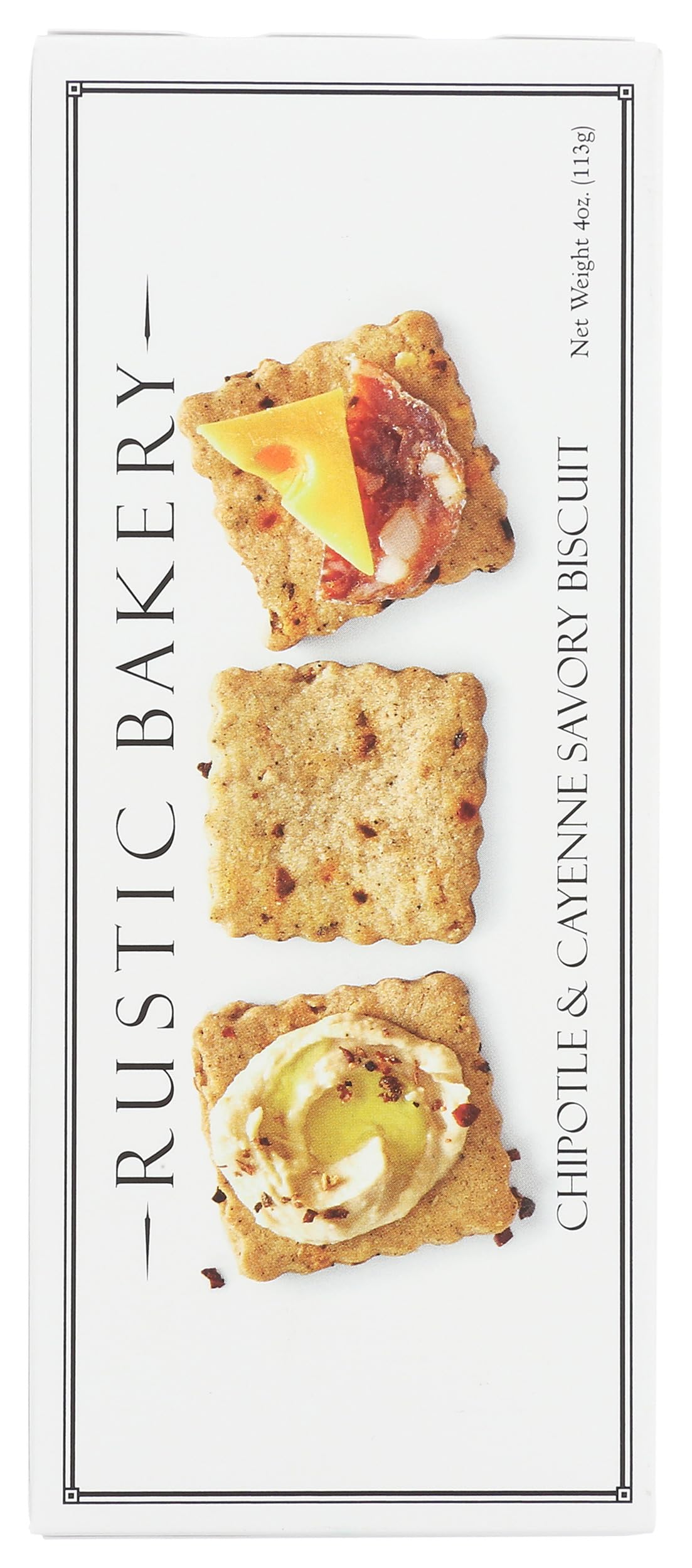 Rustic Bakery Chipotle Cayenne Savory Biscuits close-up, crisp texture ideal with dips