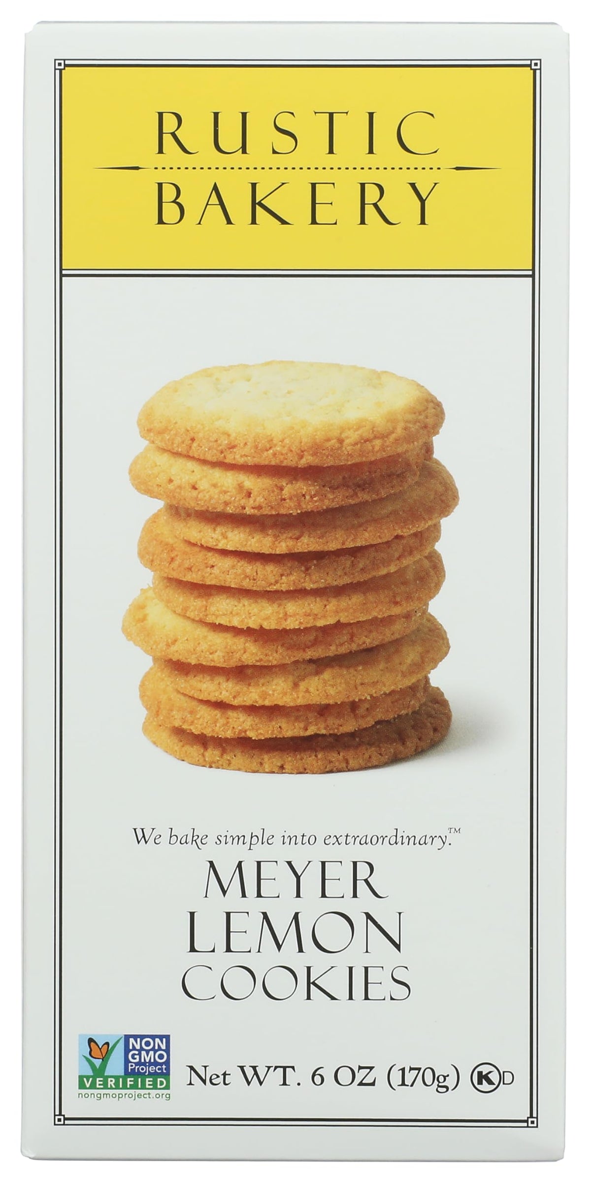 Rustic Bakery Meyer Lemon cookies, bright citrus flavor, ideal with tea.
