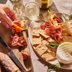 Rustic Bakery crackers with rosemary and olive oil pair with cheeses and meats