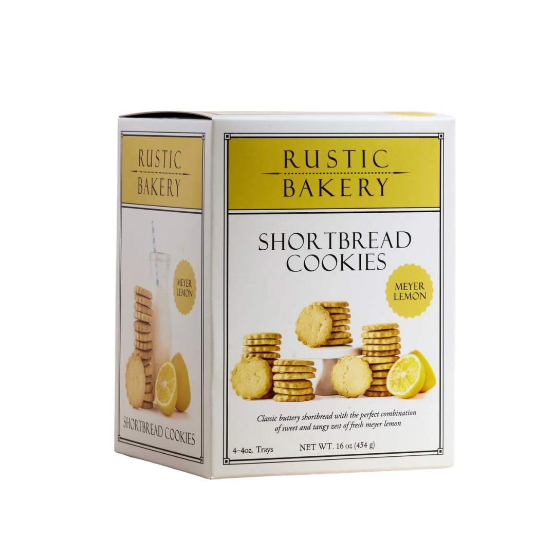 Rustic Bakery Meyer Lemon Shortbread cookies on a tray, ideal for gifting