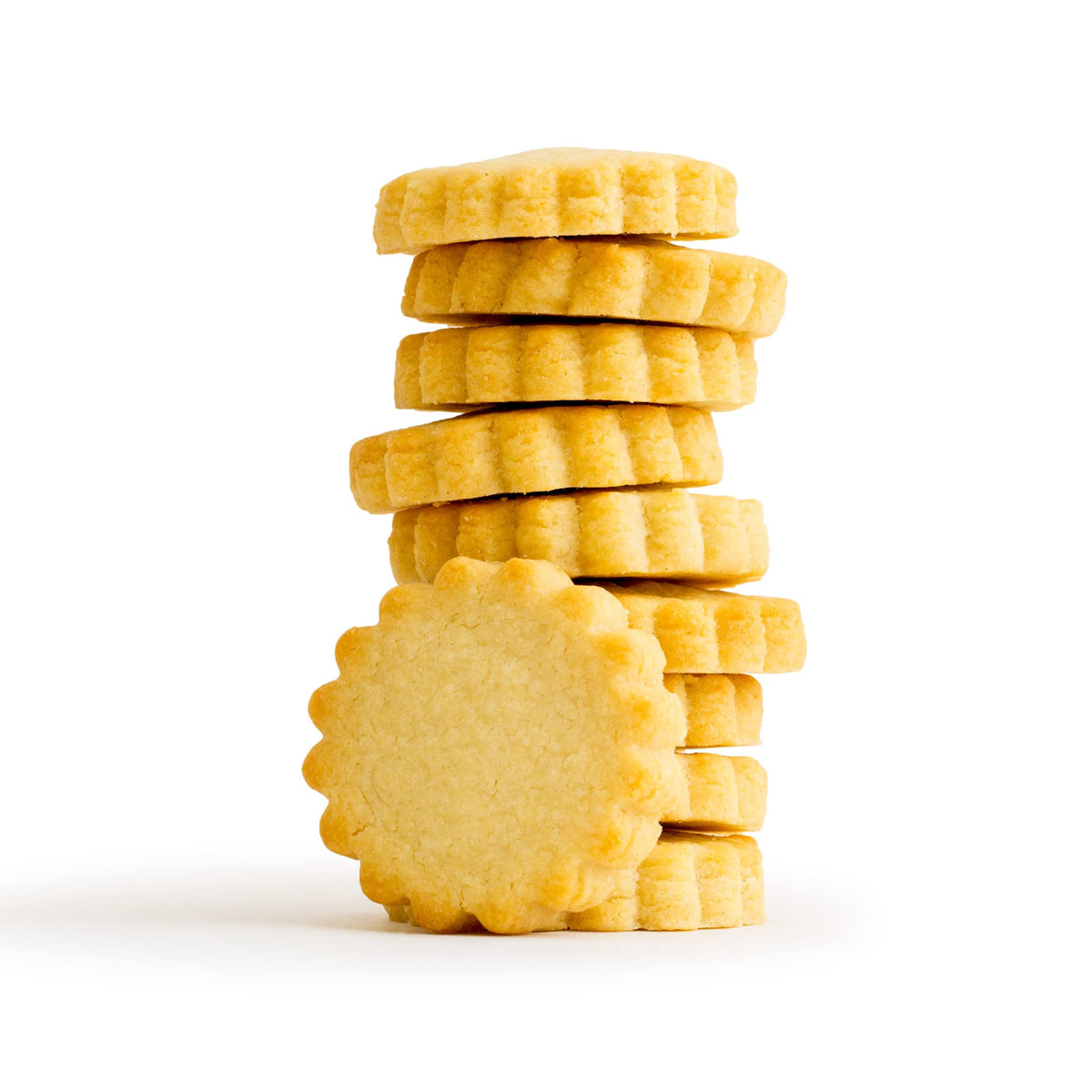Meyer Lemon Shortbread cookies arranged for tasting and sharing