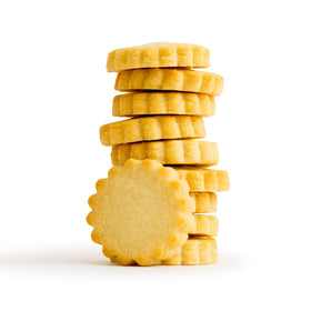 Meyer Lemon Shortbread cookies arranged for tasting and sharing