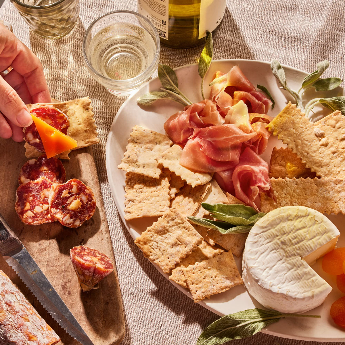 Rustic Bakery flatbread crackers baked in small batches in California.