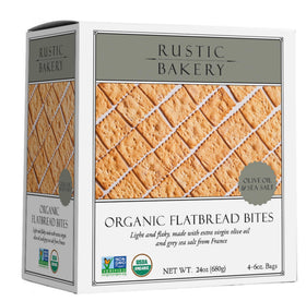 Rustic Bakery sourdough crackers with olive oil and sel gris, perfect for starter cheese plates.